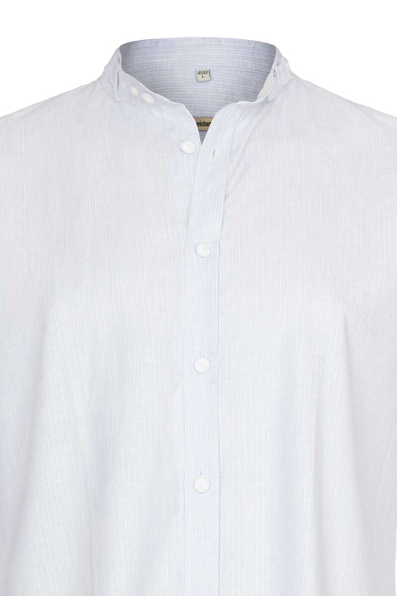 Trachtenhemd Stehbund slim-fit hellblau-weiß Bild 2