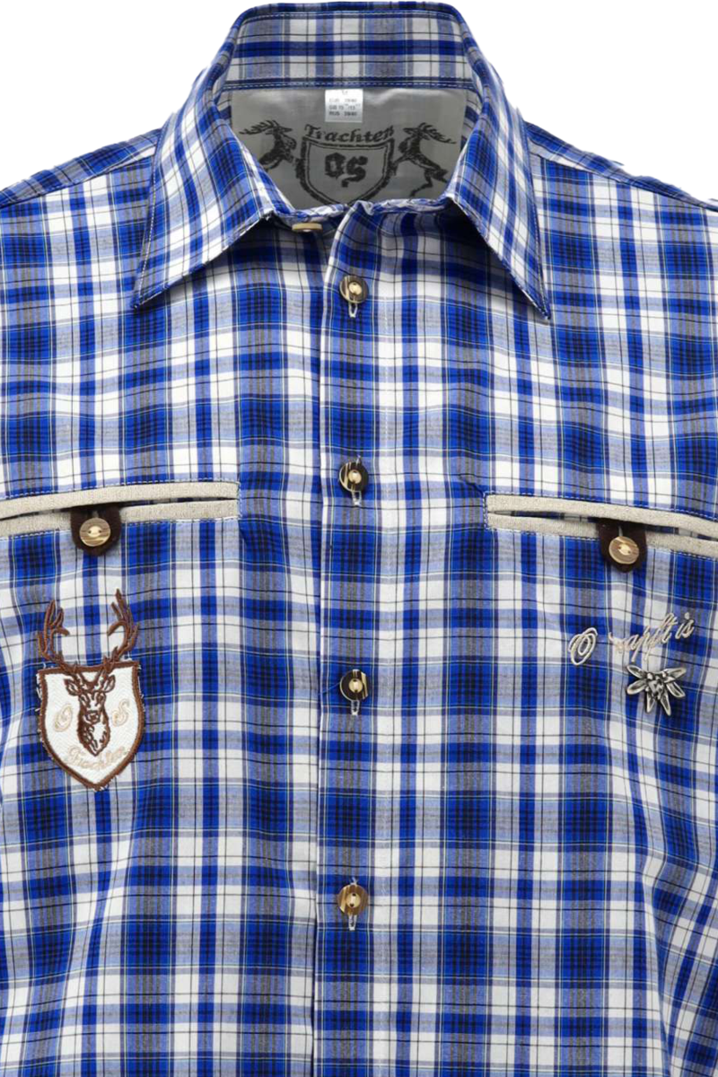 Herren Trachtenhemd kariert Regular Fit blau/grn Bild 2