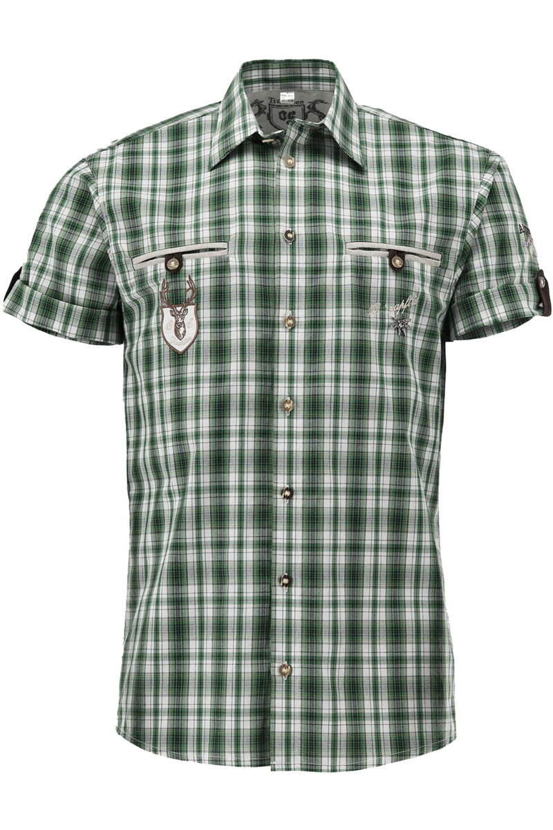 Herren Trachtenhemd kariert Regular Fit blau/grn