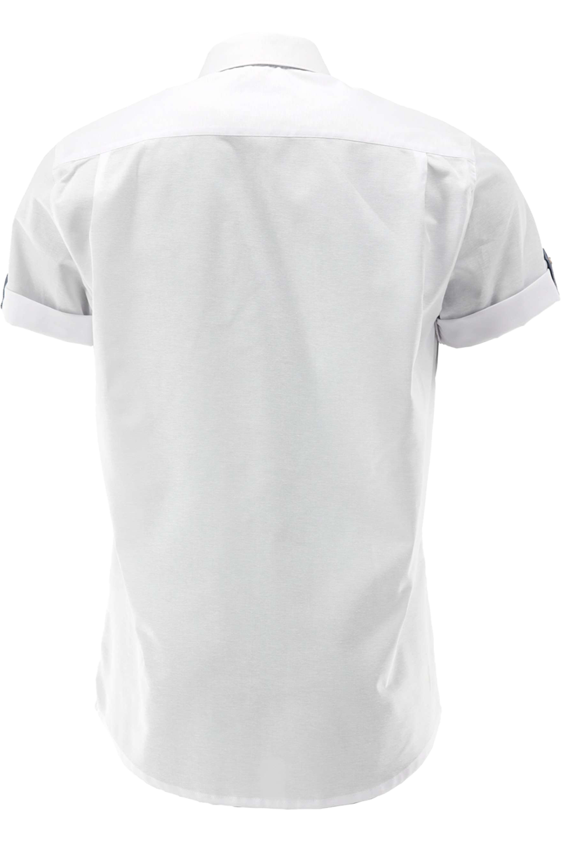 Herren Trachtenhemd Landhausstil mit Kurzarm wei Bild 2