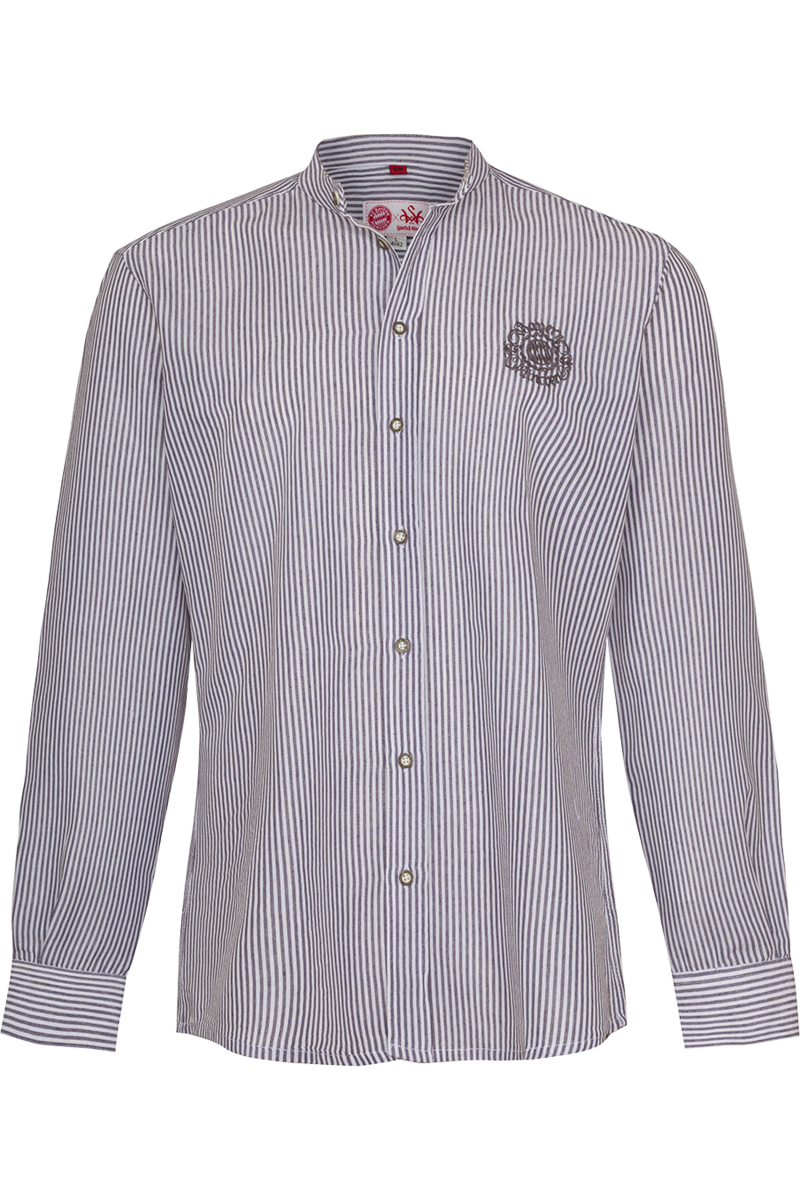 Herren Trachtenhemd Slim Fit mit FCB-Logo wei/grau