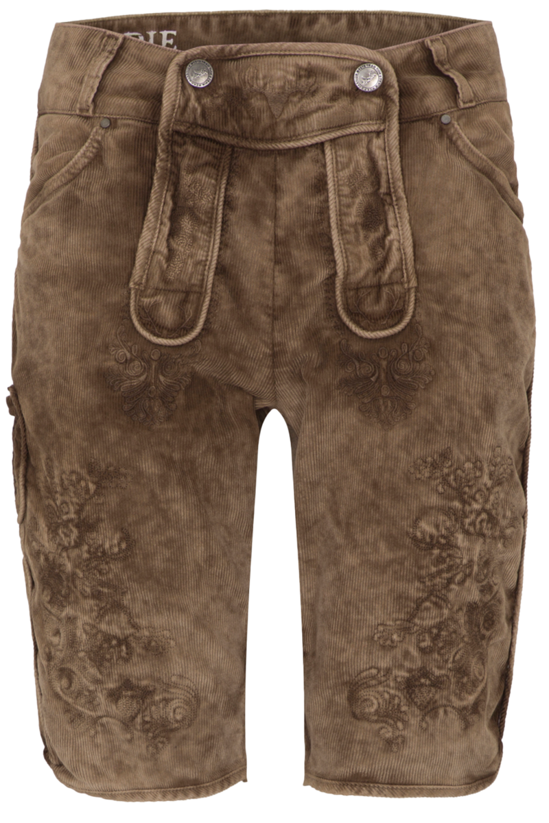 Herren Trachtencordhose 'Lederhosenstyle' schlamm