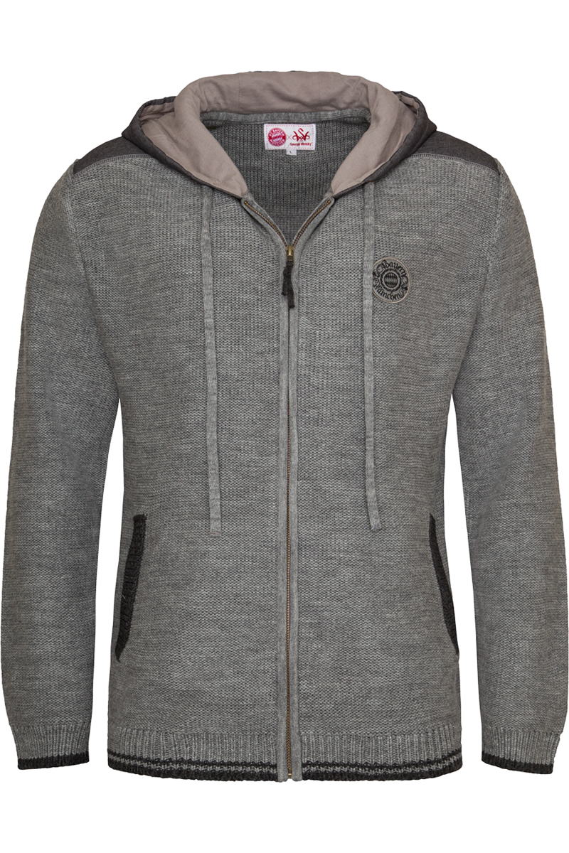 Herren Trachtenstrickjacke sportiv grau