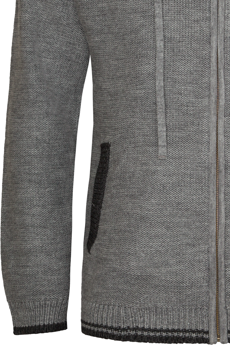 Herren Trachtenstrickjacke sportiv grau Bild 2