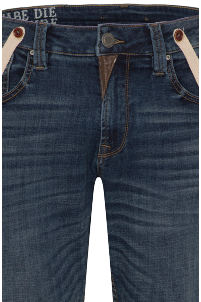 Herren Trachtenjeans mit Hosentrger dunkelblau Bild 2