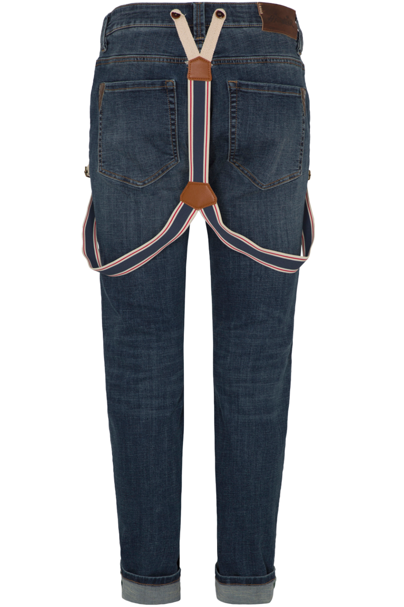Herren Trachtenjeans mit Hosentrger dunkelblau Bild 2