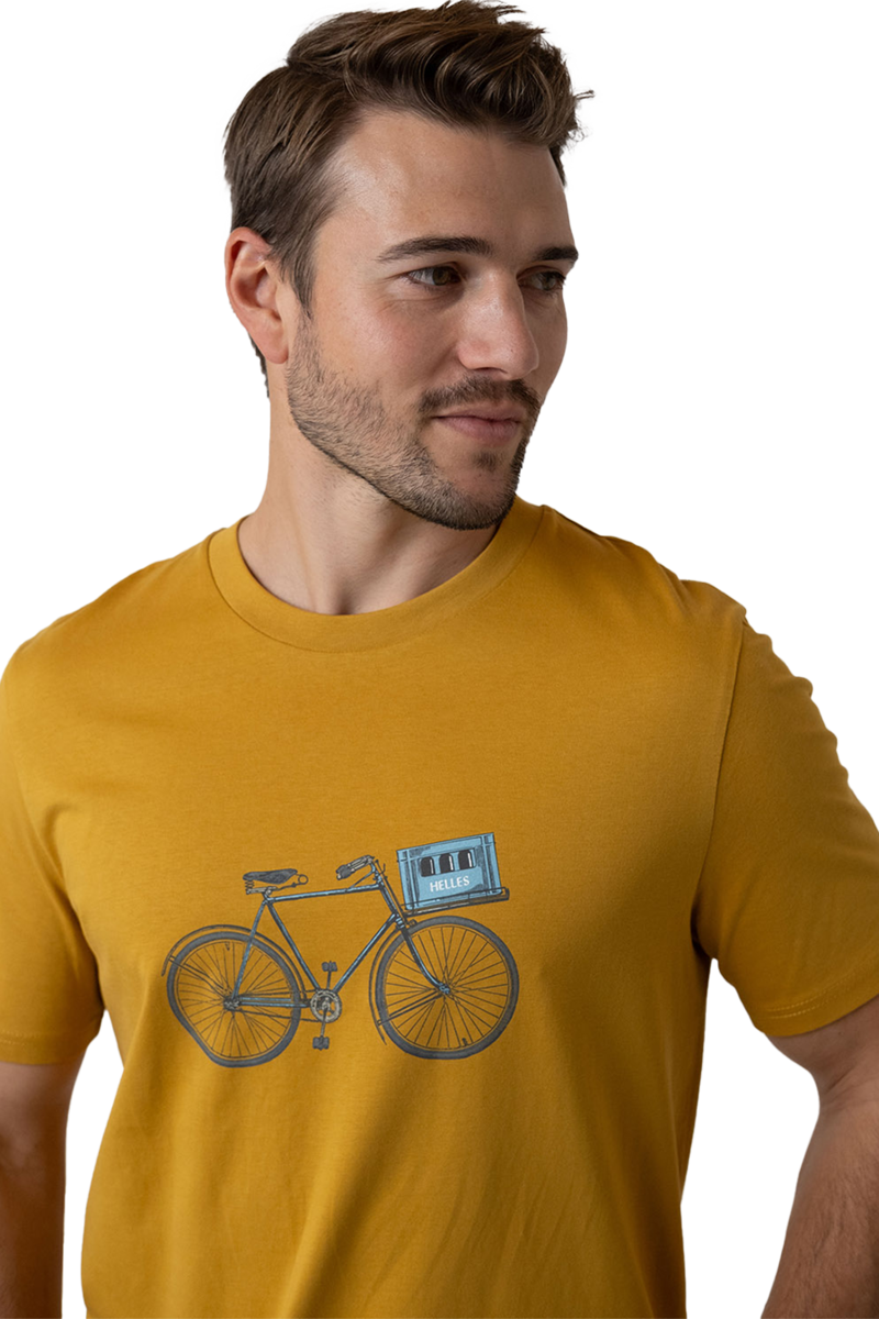 Herren T-Shirt 'Expresslieferdienst' ocker Bild 2