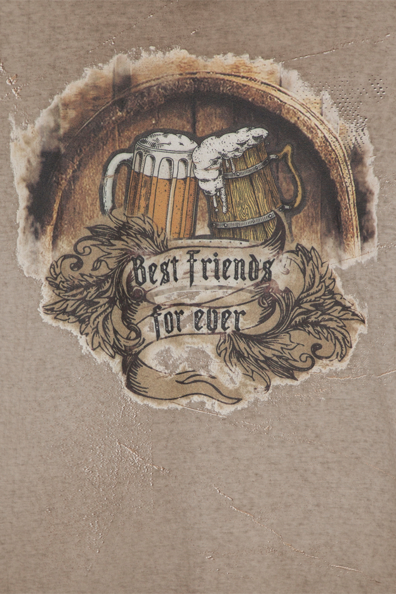 Herren T-Shirt Biermotiv 'Best Friends for ever' hellbraun Bild 2