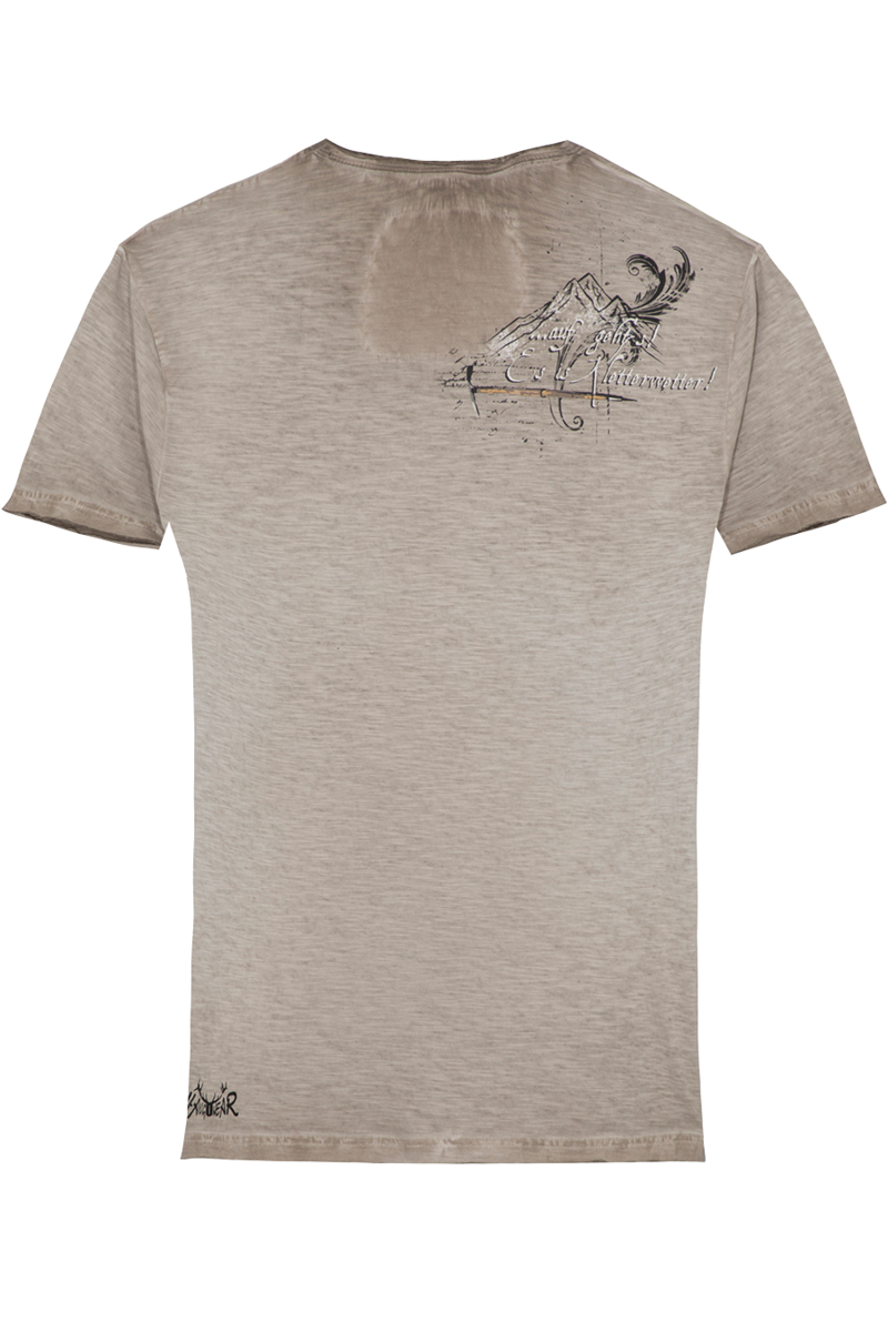 Herren T-Shirt 'Kraxler' Bergmotiv hellbraun Bild 2