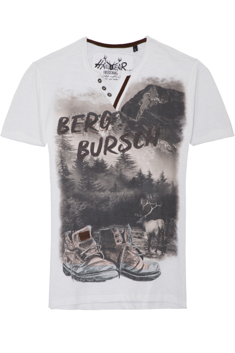 Herren T-Shirt 'Berg Bursch' Bio-Baumwolle wei