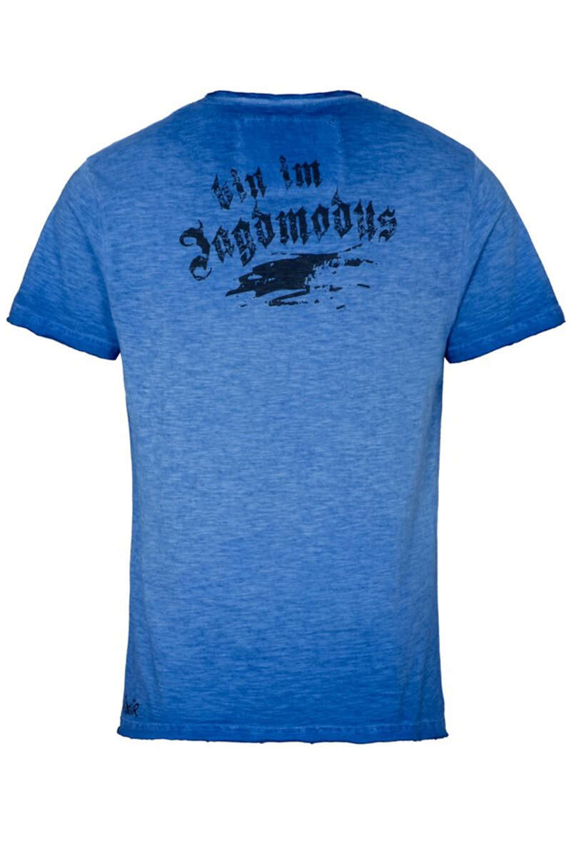 Herren Trachten T-Shirt 'SCHIHAS'N JAGA' blau Bild 2