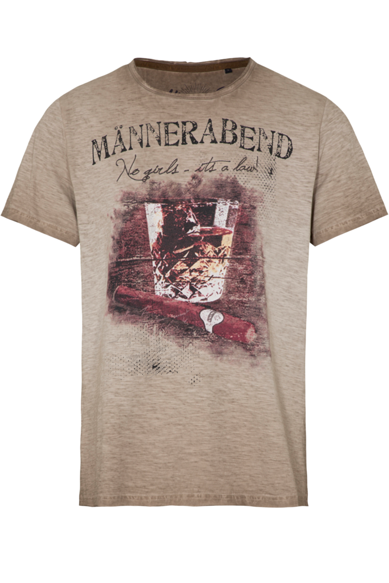 Herren T-Shirt 'Mnnerabend' Bavaria beige