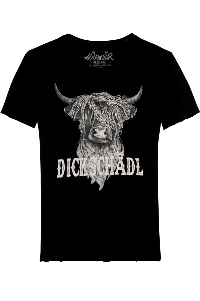 Herren T-Shirt mit Dickschdl-Print schwarz