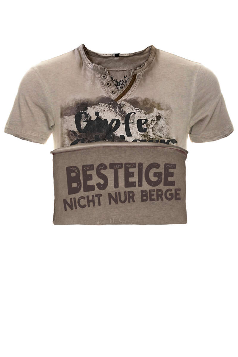 Herren T-Shirt 'Gipfe Steiger' braun Bild 2