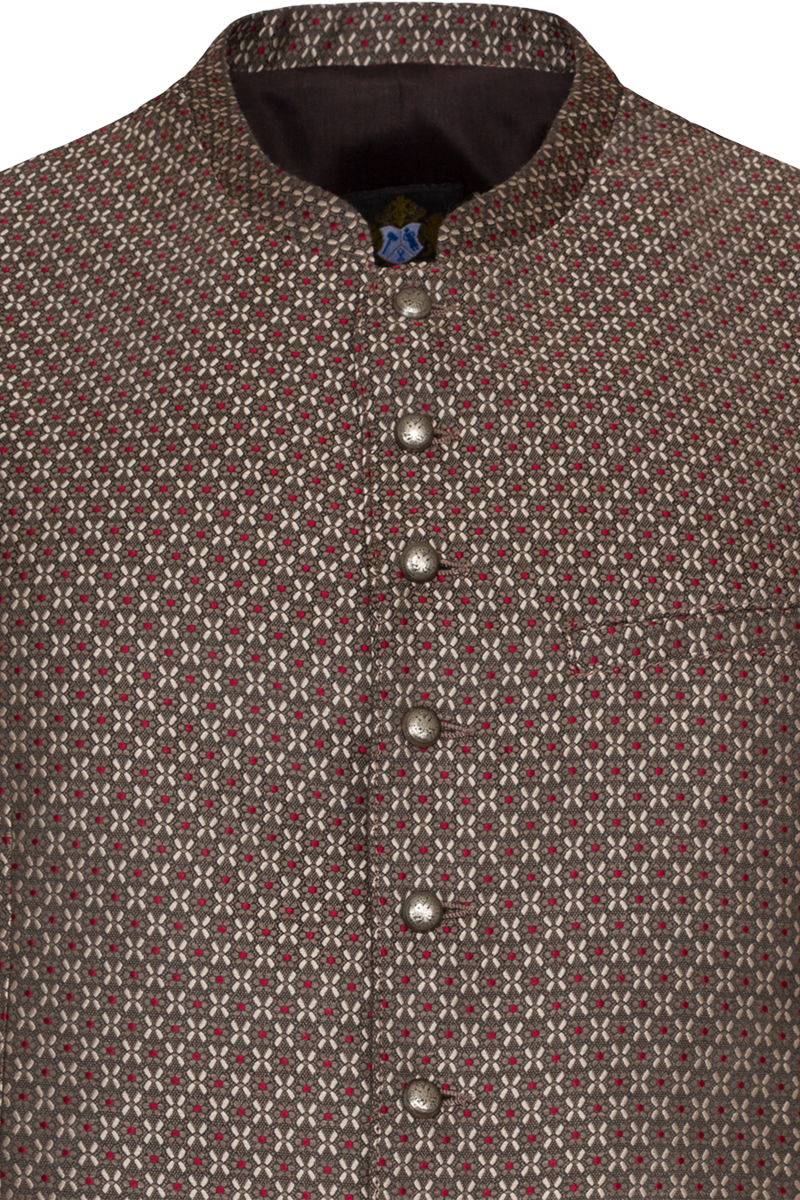 Herren Trachtenweste Slim-Fit braun gemustert Bild 2