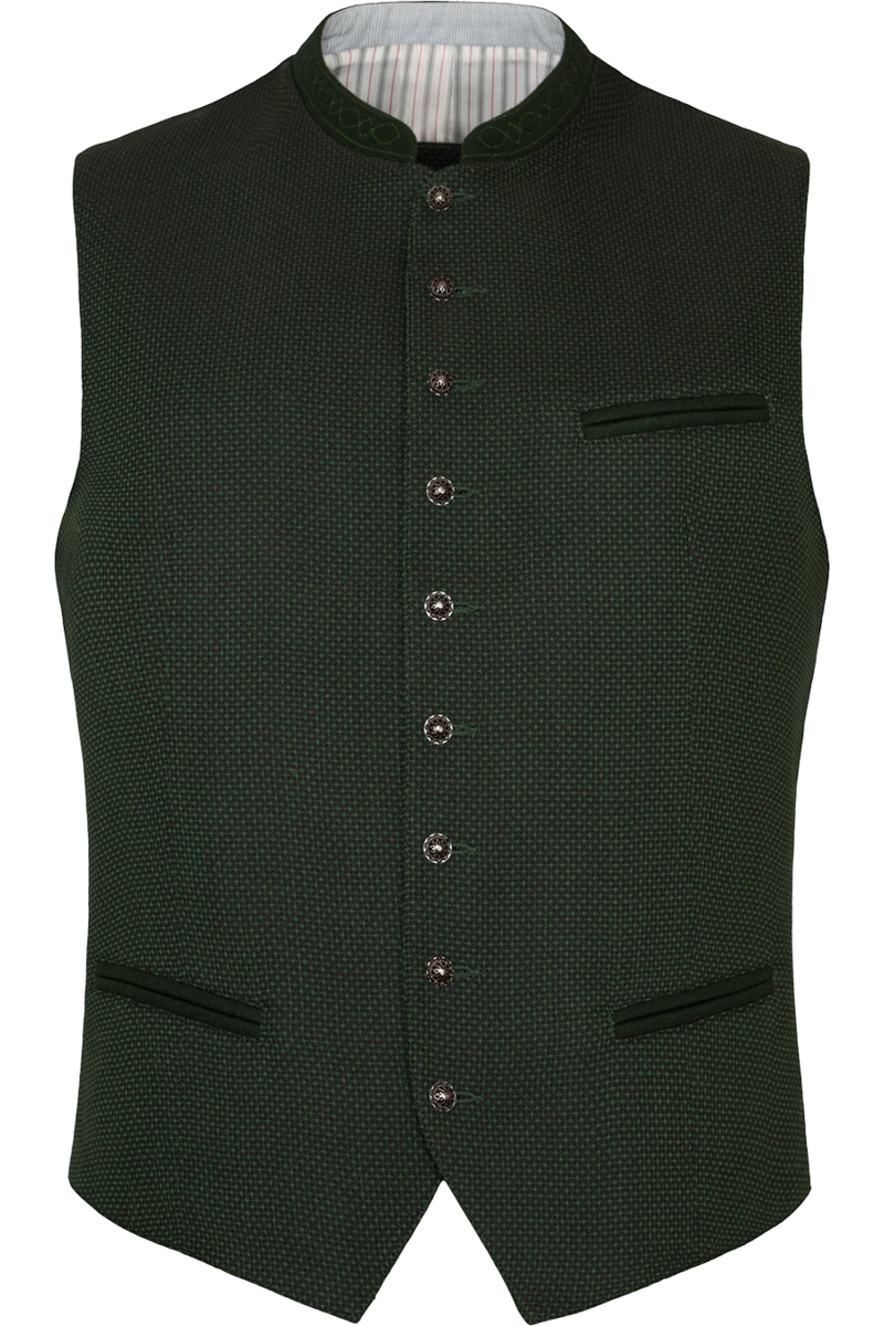 Herren Trachtenweste Slim-Fit grn gemustert