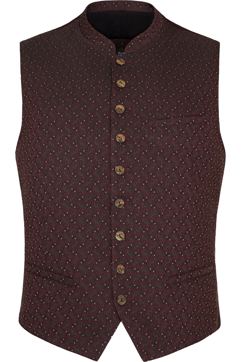 Herren Slim-Fit Trachtenweste Stretch bordeaux