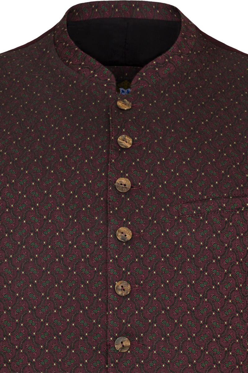 Herren Slim-Fit Trachtenweste Stretch bordeaux Bild 2