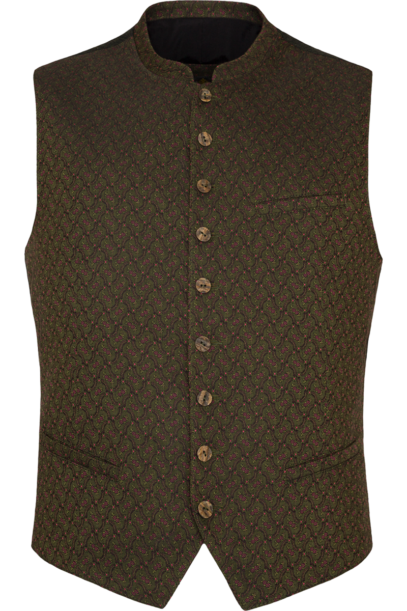 Herren Slim-Fit Trachtenweste Stretch oliv