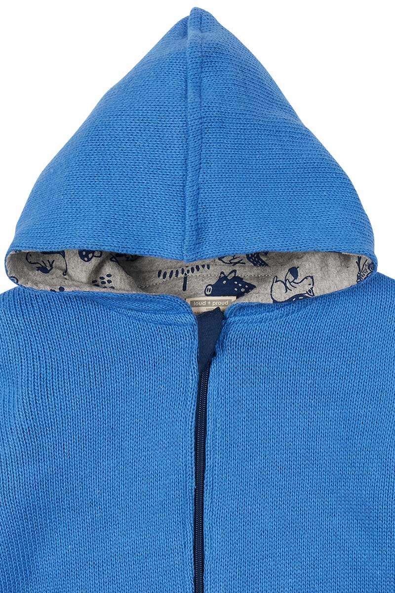 Wendejacke mit Kapuze Waldtiere Baby und Kleinkind indigoblau grau Bild 2