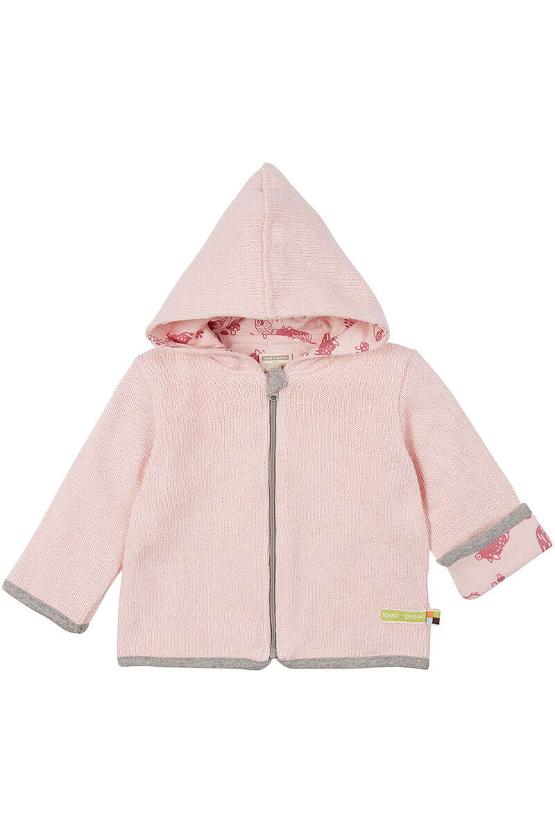 Wendejacke mit Kapuze Waldtiere Baby und Kleinkind zartrosa