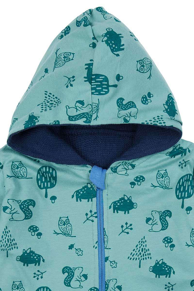 Wendejacke mit Kapuze Waldtiere Baby und Kleinkind marineblau grün Bild 2