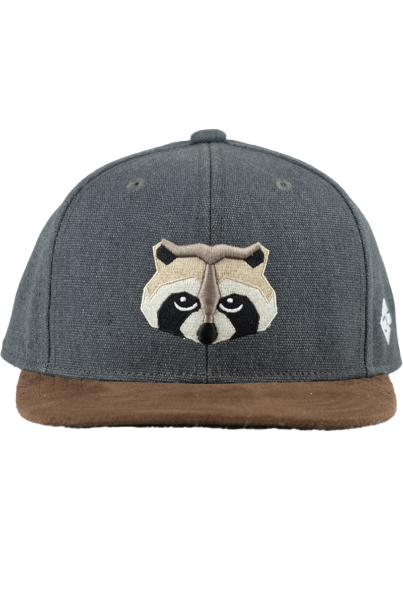 Kinder Cap mit Waschbr-Design und Canvas-Look dunkelgrau Bild 2