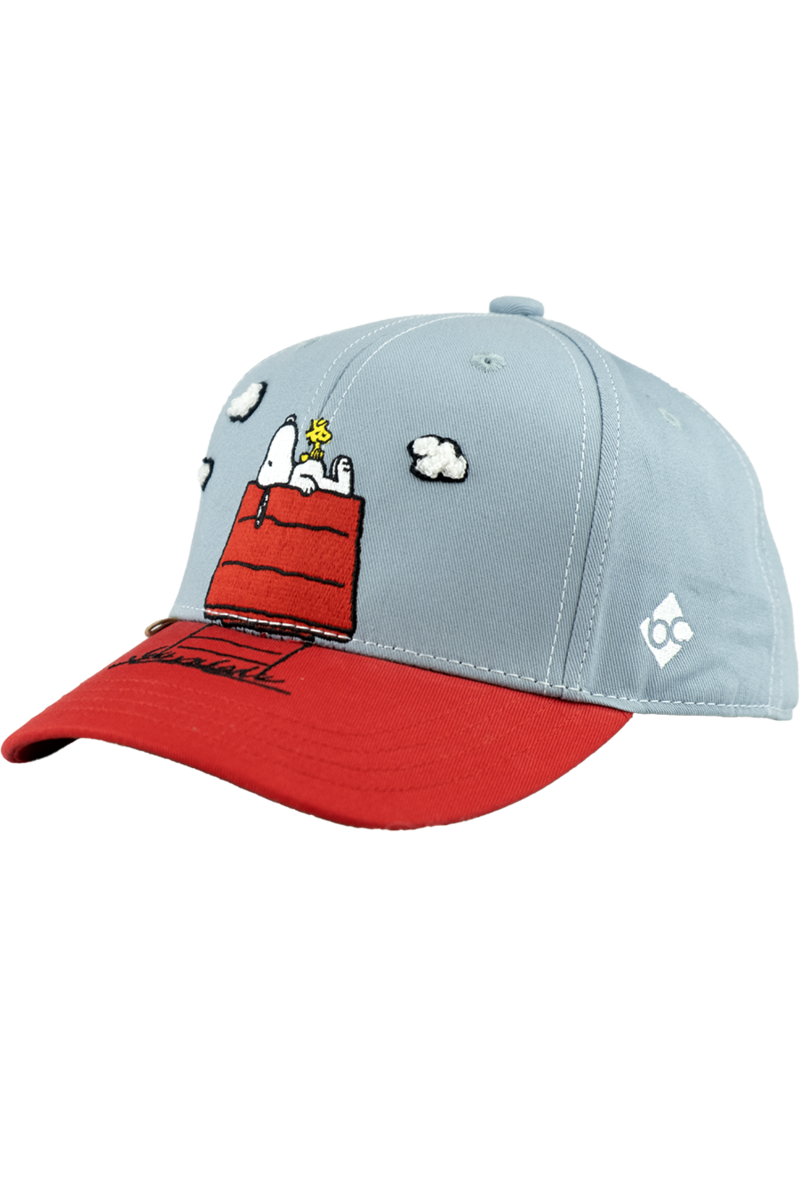 Kinder Cap mit Snoopy schlft - Stickerei hellblau