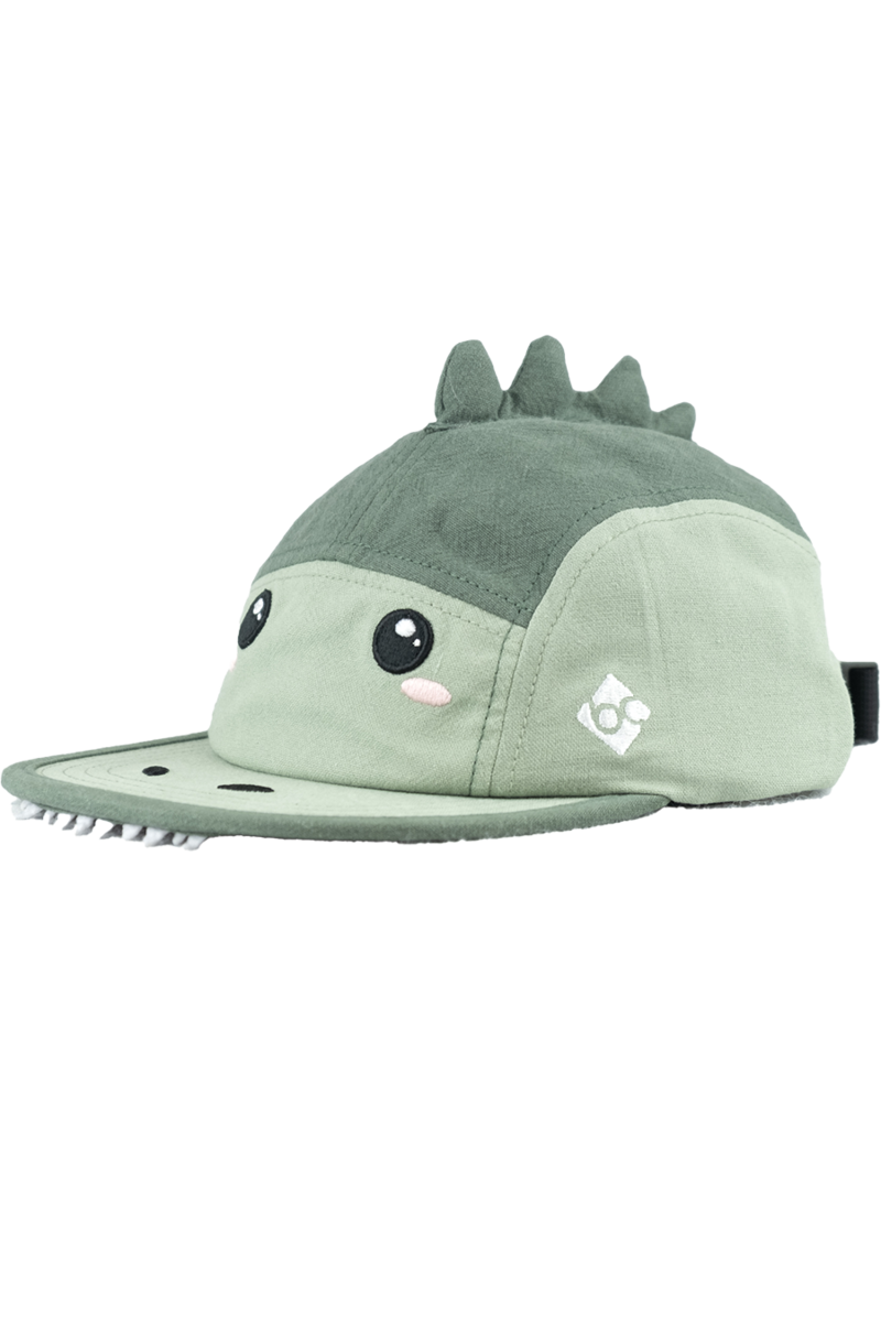 Kinder Cap aus Baumwolle und Leinen mit Dino-Design grn