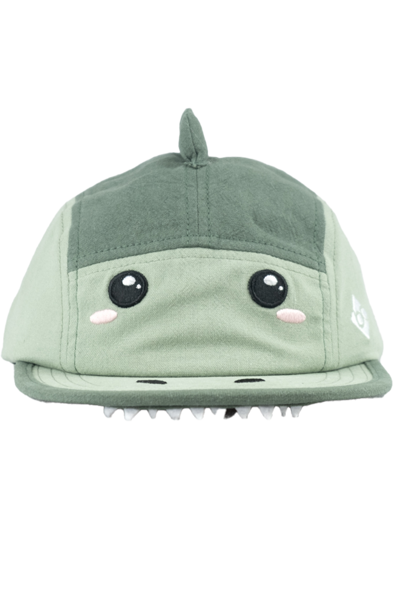 Kinder Cap aus Baumwolle und Leinen mit Dino-Design grn Bild 2