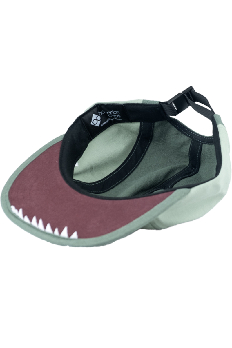 Kinder Cap aus Baumwolle und Leinen mit Dino-Design grn Bild 2