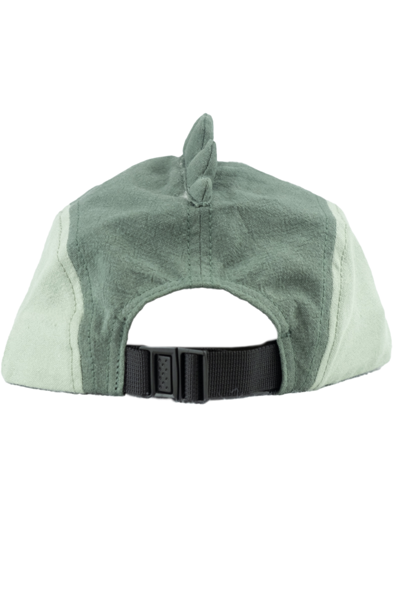 Kinder Cap aus Baumwolle und Leinen mit Dino-Design grn Bild 2