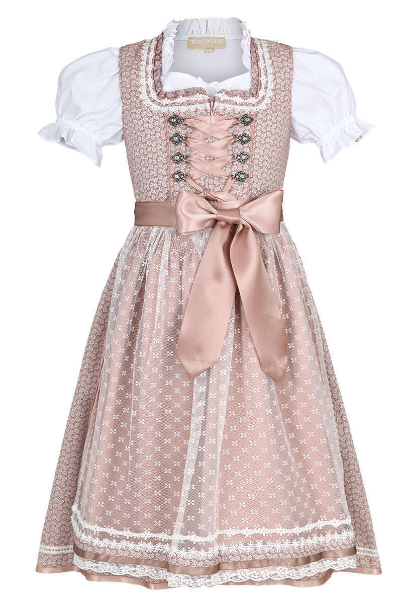 Mdchen Jugend Dirndl mit Bluse altrosa