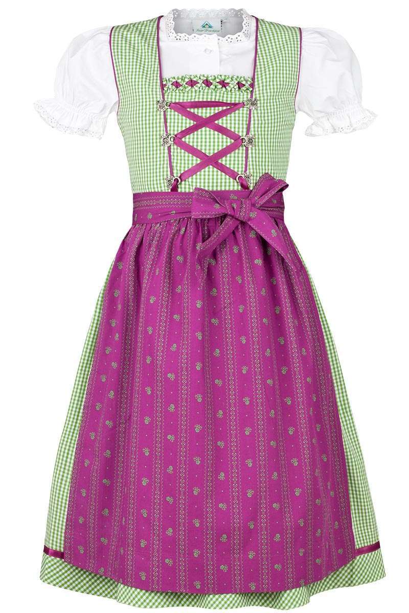 Kinderdirndl grn beere mit Bluse