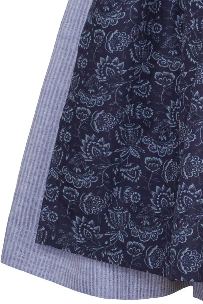 Kinderdirndl mit Steifen, floraler Schrze und Bluse blau Bild 2