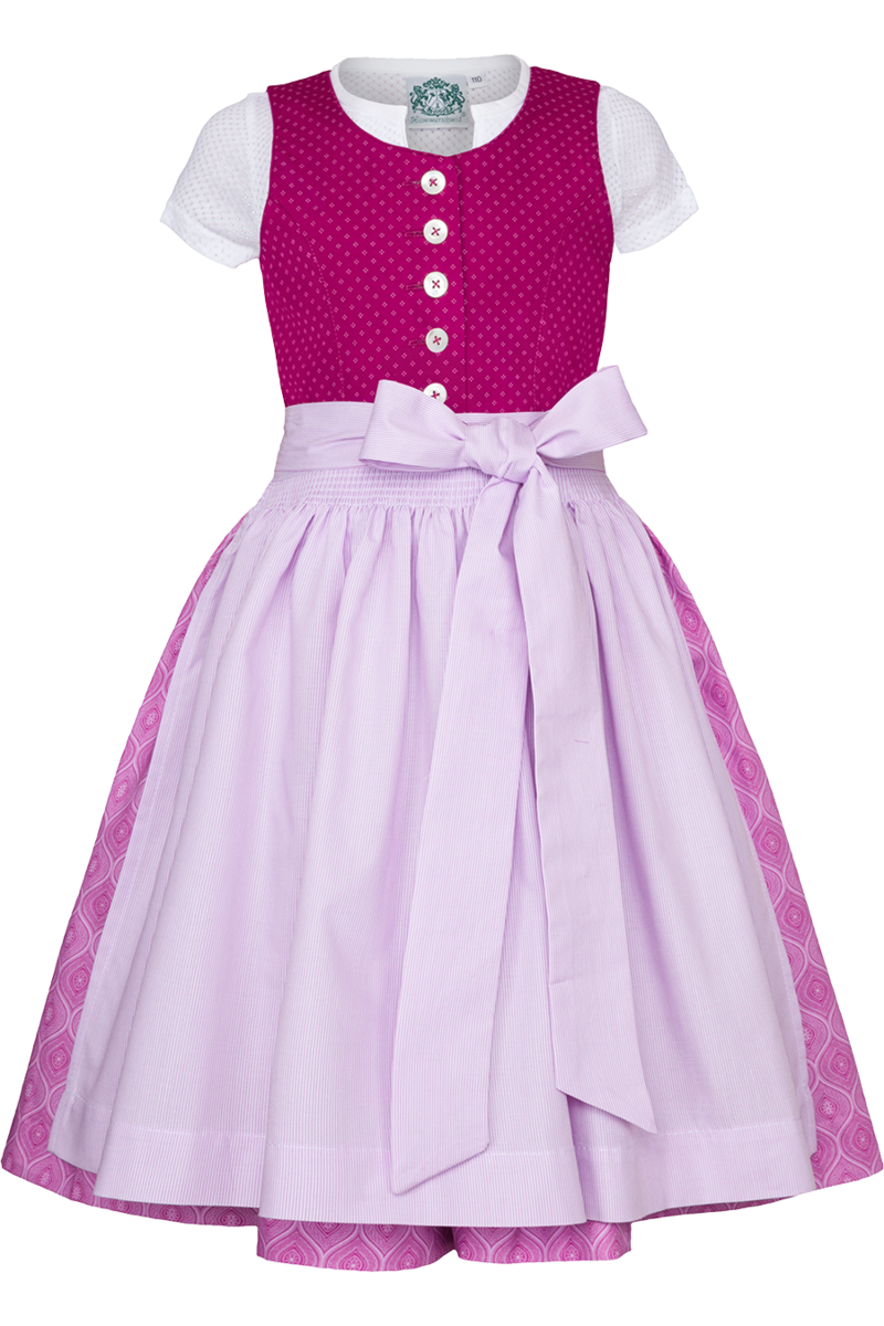 Kinder Baumwolldirndl mit Bluse beere