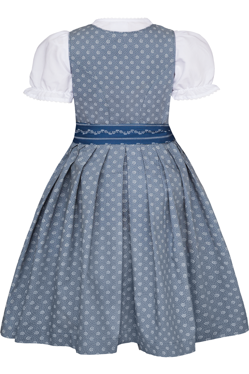 Kinderdirndl aus Baumwolle mit Bluse hellblau Bild 2