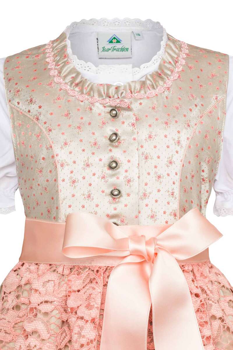 Baby Mdchen Dirndl geblmt mit Bluse Rosa Bild 2