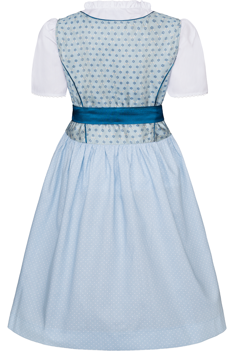 Kinderdirndl mit Blumenmuster und Bluse blau Bild 2