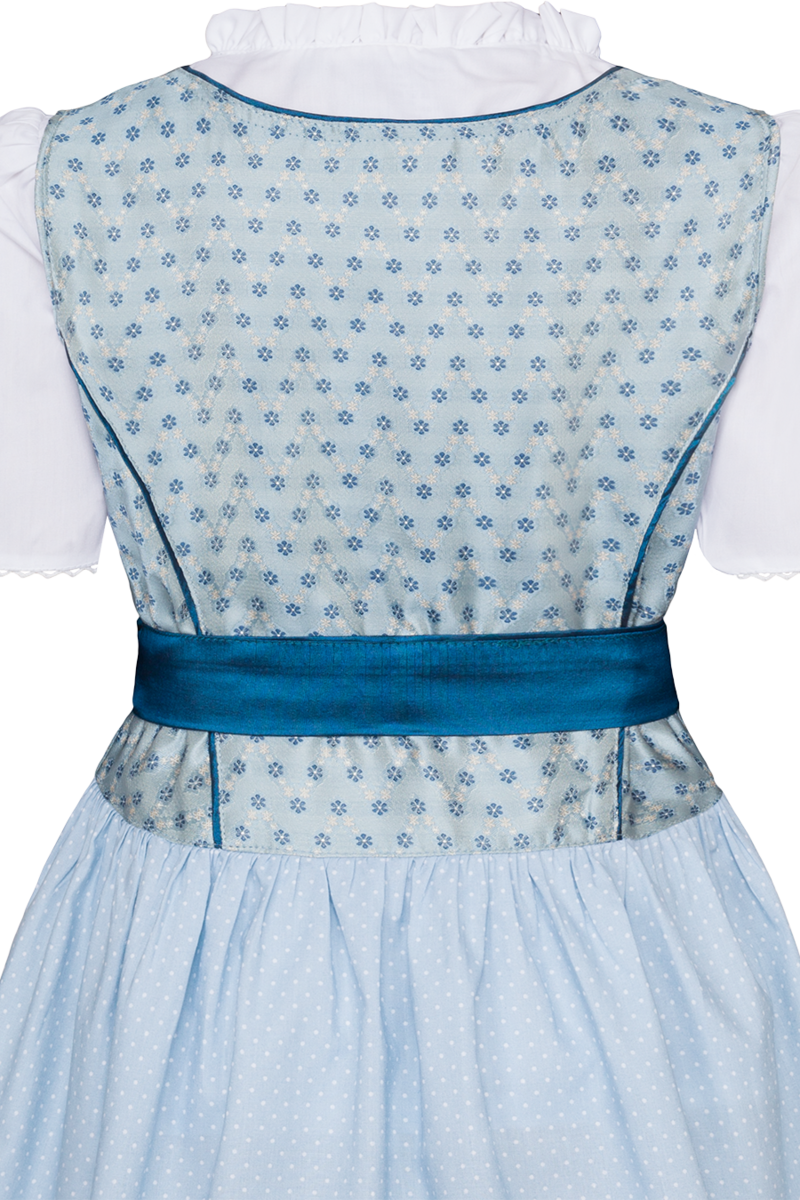 Kinderdirndl mit Blumenmuster und Bluse blau Bild 2