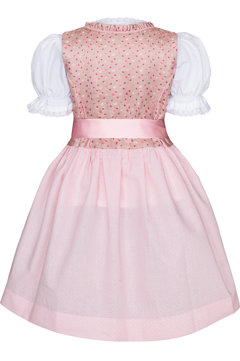 Kinderdirndl mit Bluse und Blumenmuster rosa Bild 2