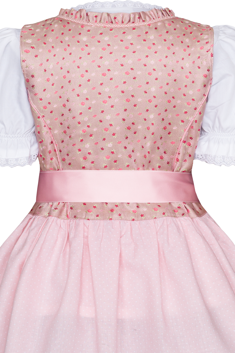 Kinderdirndl mit Bluse und Blumenmuster rosa Bild 2