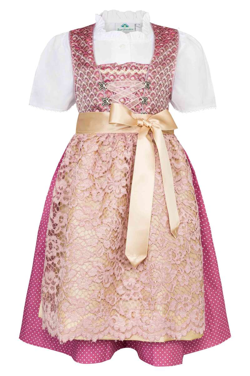 Baby Kinder Teenie Dirndl mit Bluse beere