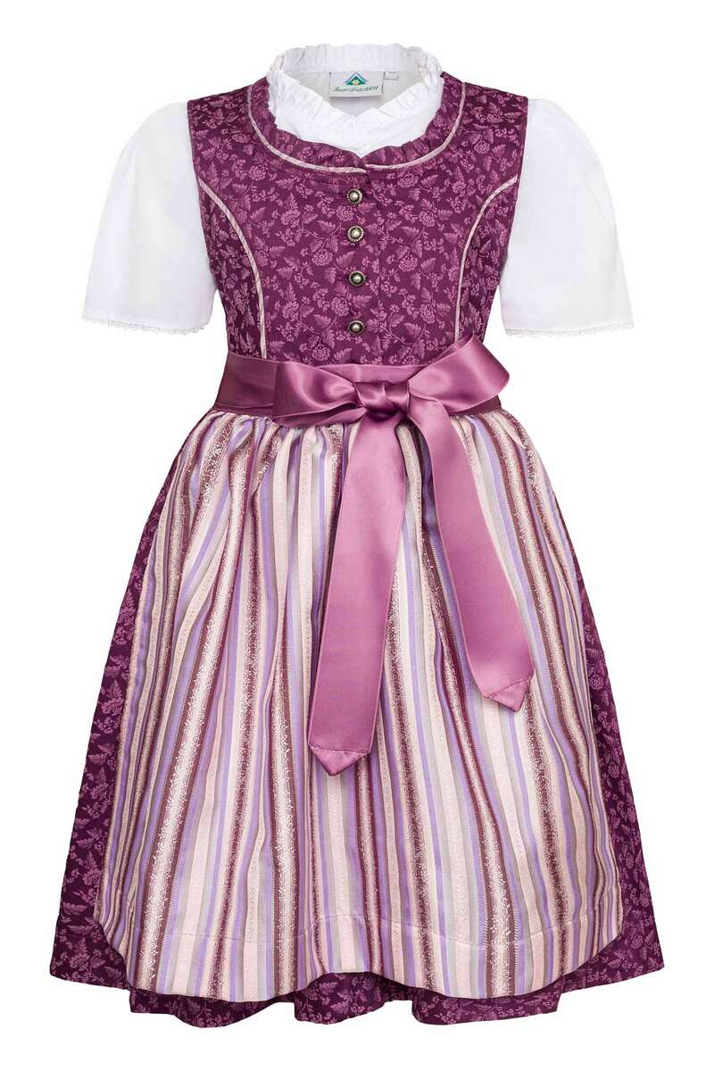 Kinder Teenie Dirndl geblmt mit Bluse Flieder