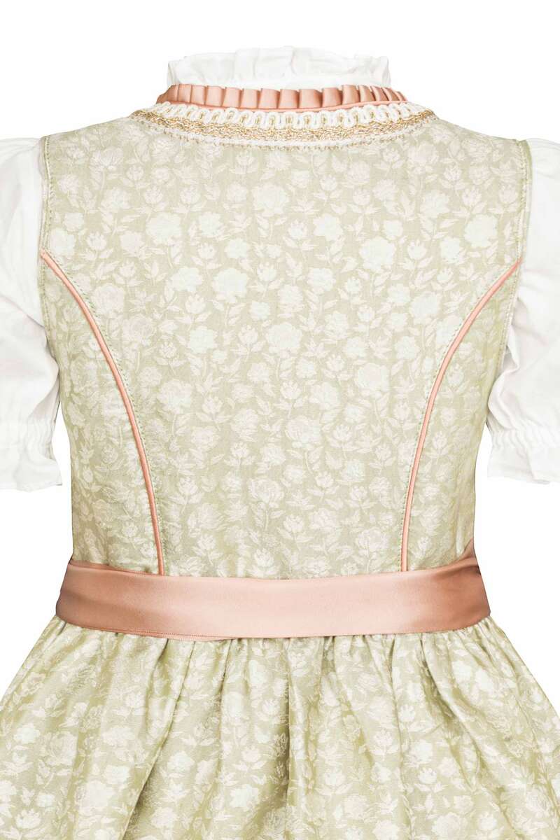 Kinder Dirndl mit Bluse oliv rosa Bild 2