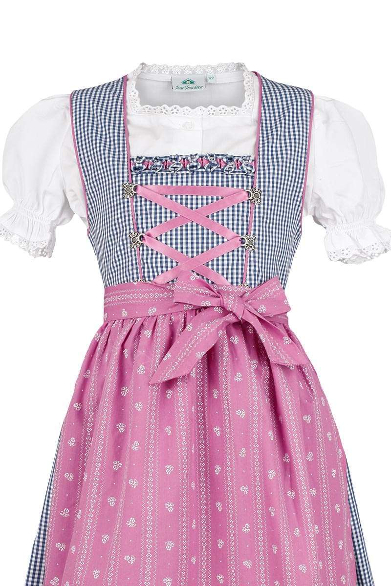 Kinderdirndl marine pink mit Bluse Bild 2