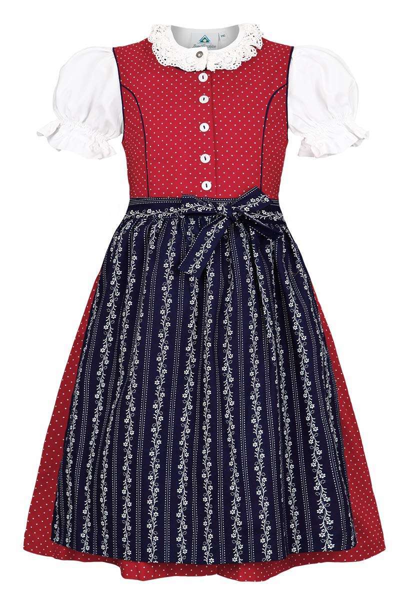 Kinderdirndl mit Bluse rot