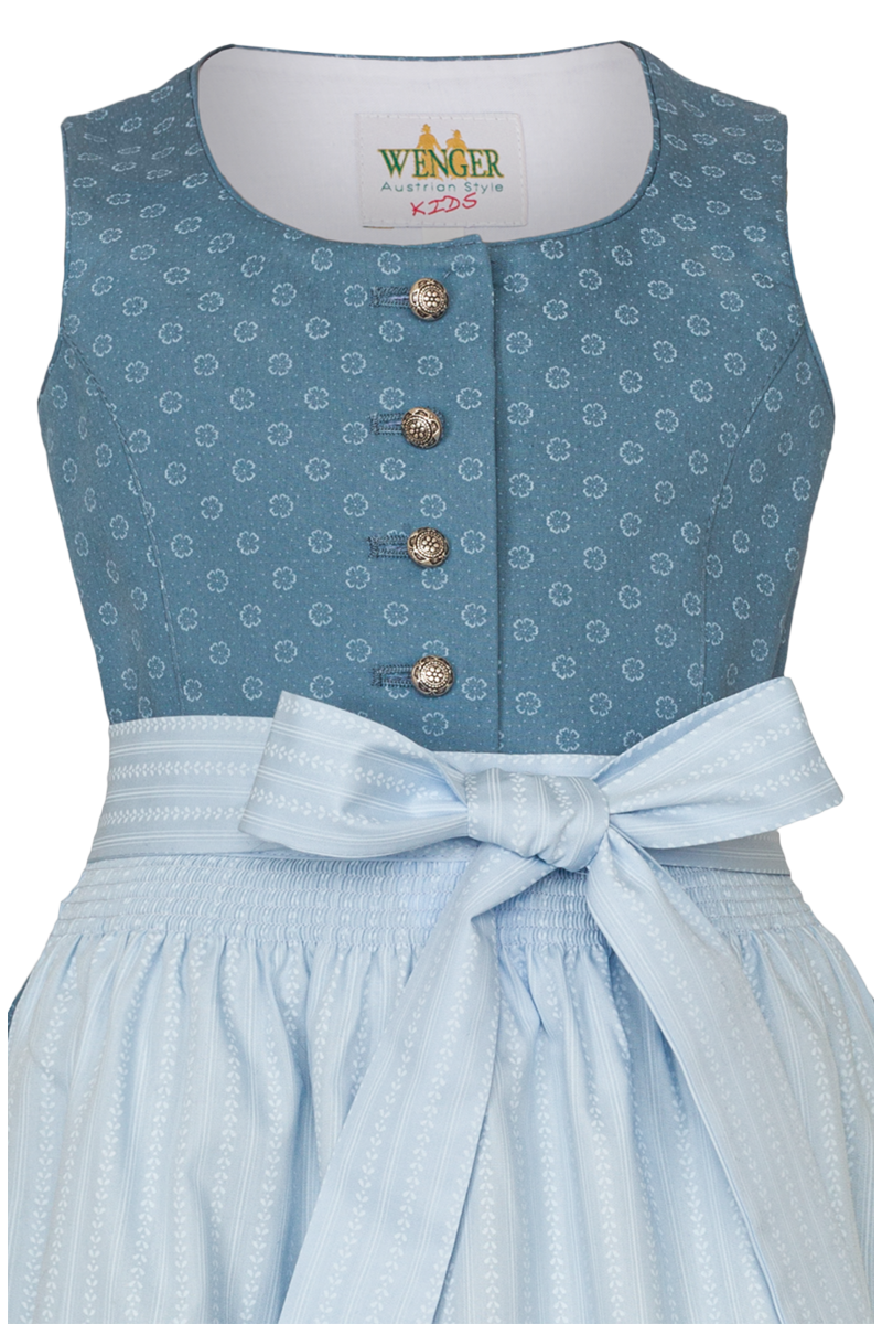Kinderdirndl aus Baumwolle petrol Bild 2
