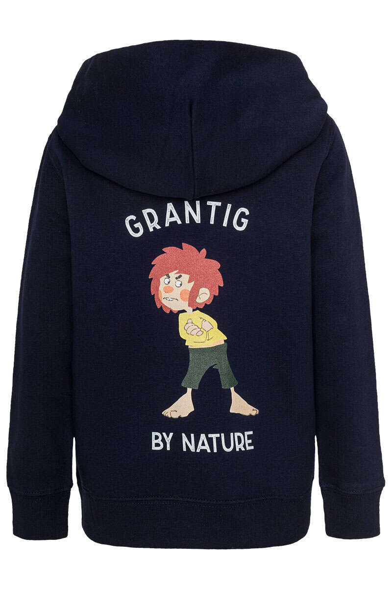 Kinder-Kapuzen-Hoodie 'Grantig by Nature' mit Pumuckl dunkelblau Bild 2