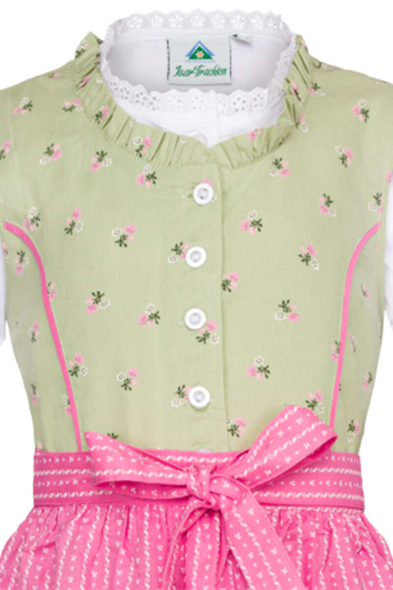 Baby- und Mdchendirndl mit Bluse hellgrn rosa Bild 2